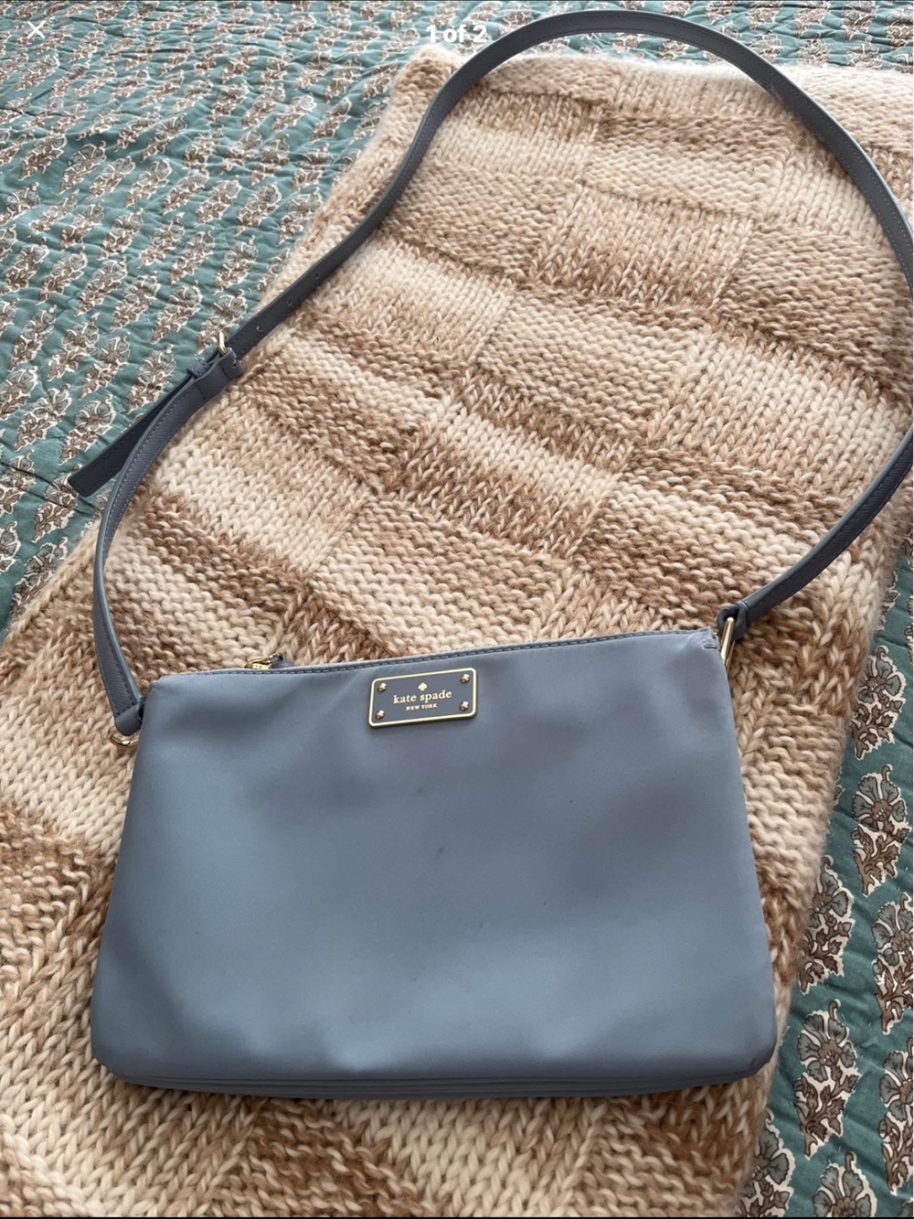 kate spade GrayBlue Crossbody Bag EUC